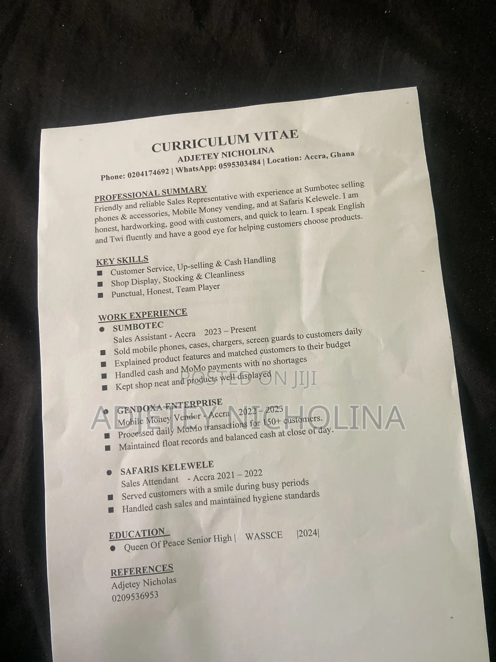 Sales Telemarketing CV