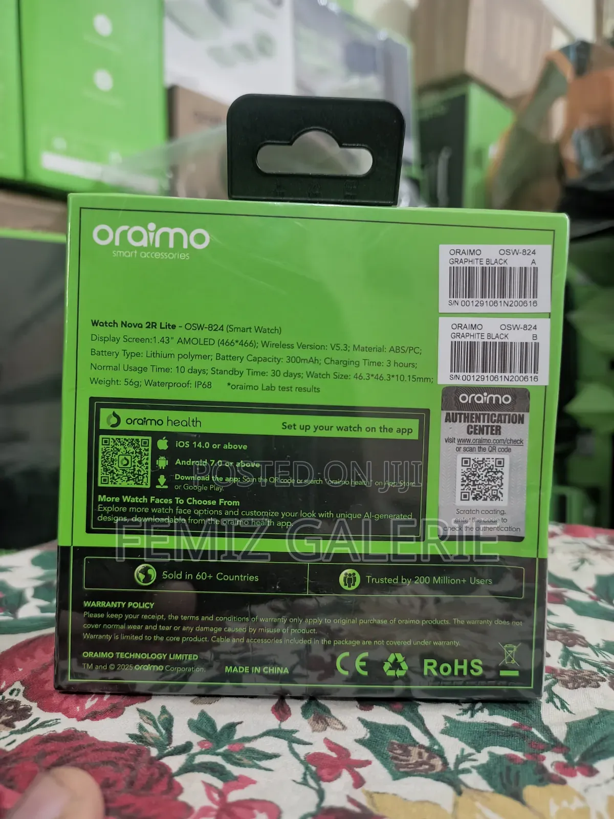 Oraimo Watch Nova 2r Lite 1.43" Amoled 30-Day Standby Smart Watch