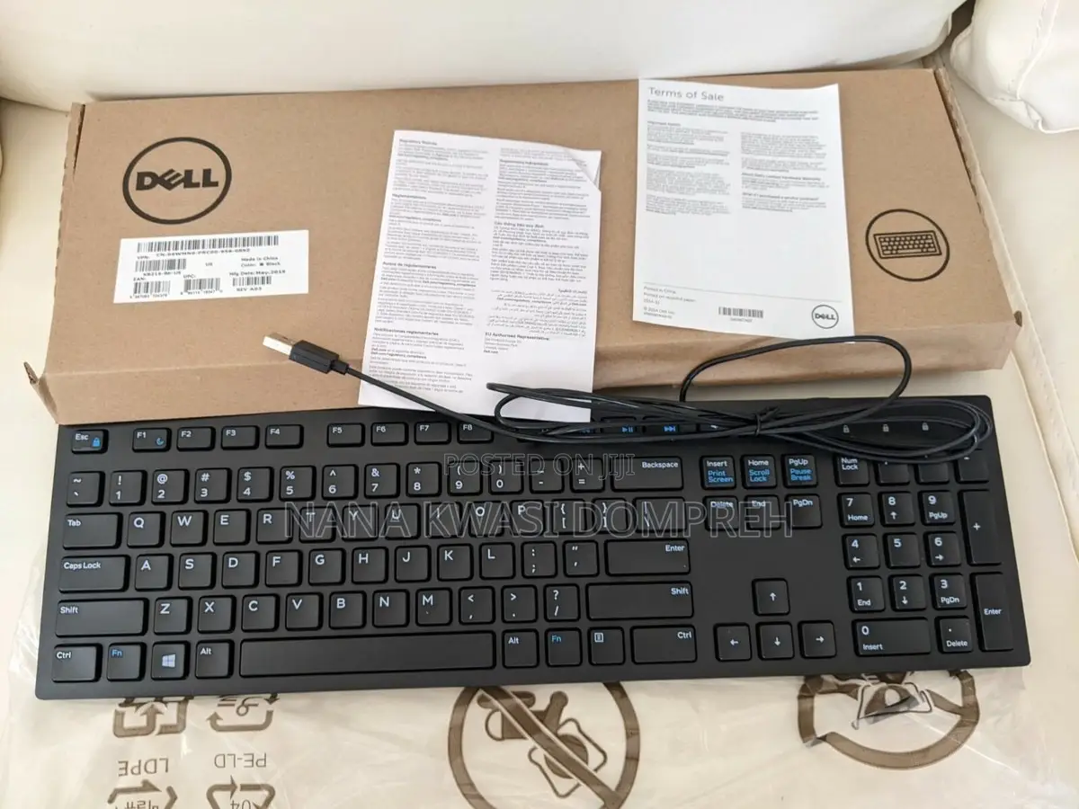Uk More in Stock New Dell Slim Wired Keyboard Kb216-Bk-Us Black