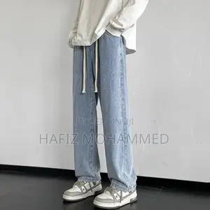 Men Light Blue Straight Jeans