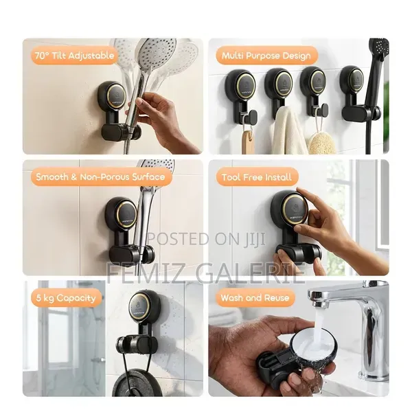 Oraimo Holdex 5kg Load Capacity Reusable Vacuum Suction Cup Hooks