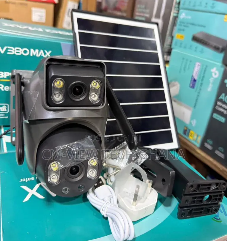 V380max Dual Lens PTZ 4g Solar Camera Full Color