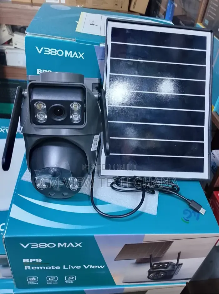 V380max Dual Lens PTZ 4g Solar Camera Full Color
