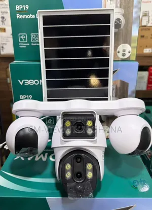 V380max 4lens 4g Solar Camera 10x Zoom 6mp 2way Audio