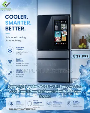 Samsung 36" 29 Cu.Ft. Bespoke Ai 4-Door French Door Refrigerator