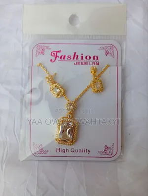 Gold Necklace and Earring Set