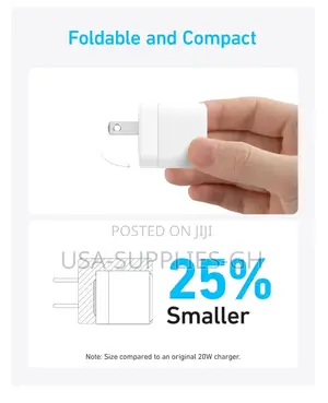 Anker 20w Usb-C Fast Phone Charger Block With 5ft Cable From Usa
