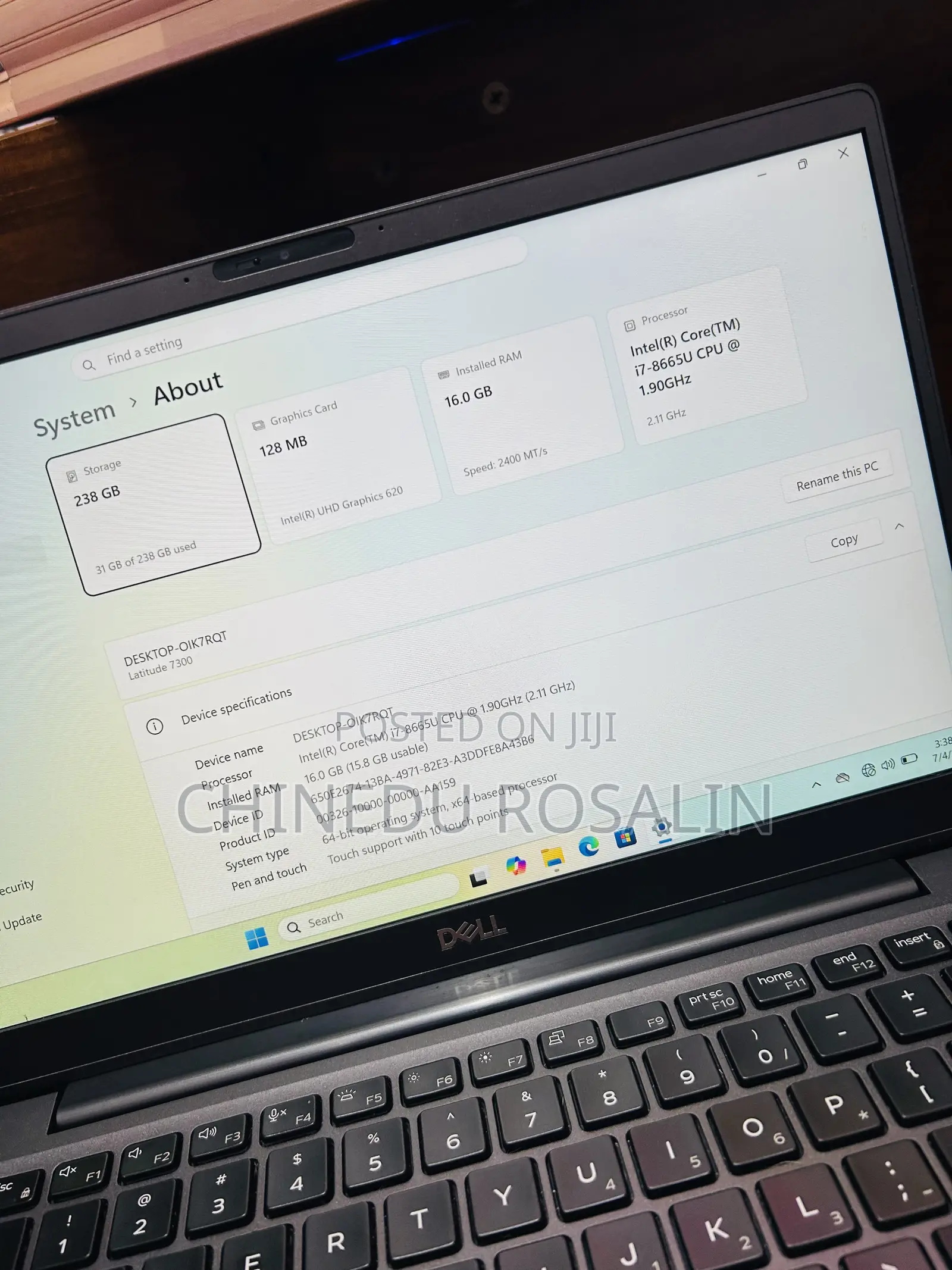 Laptop Dell Latitude 7300 16GB Intel Core i7 SSD 256GB
