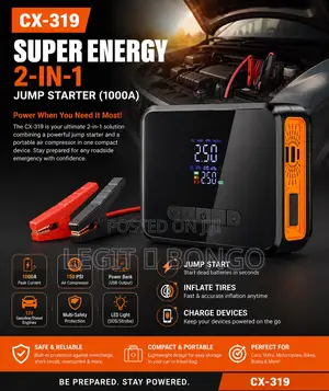 Super Energy 2 in 1 Jumper Starter + Tyre Pump (1000a)
