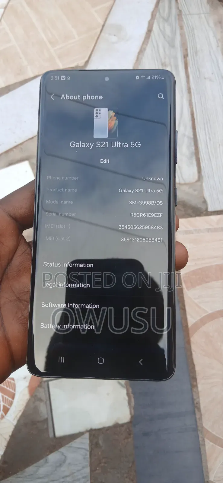 Samsung Galaxy S21 Ultra 5G 128 GB Black