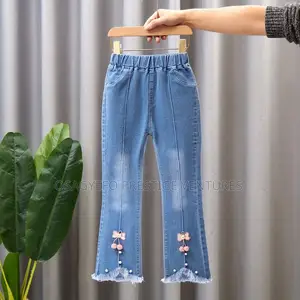Girls’ Fashion Bootcut Jeans With Pearl Trim
