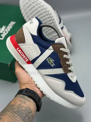 Lacoste Men’S Partner Piste Casual Sneakers – Navy/White/Red