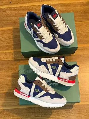 Lacoste Men’S Partner Piste Casual Sneakers – Navy/White/Red