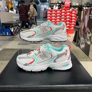 New Balance 530 White/Aqua/Red Lifestyle Sneakers