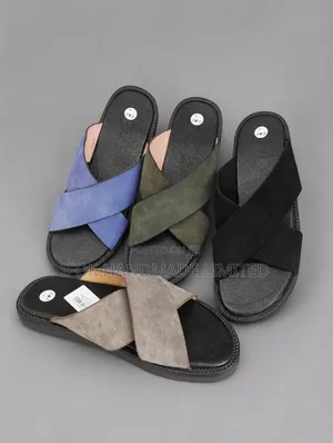 Cross Suede Slippers Sandals
