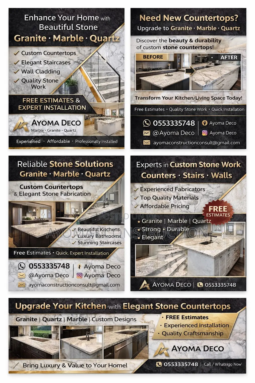 Granite and Quartz Slabs Fabrication Installation Sales