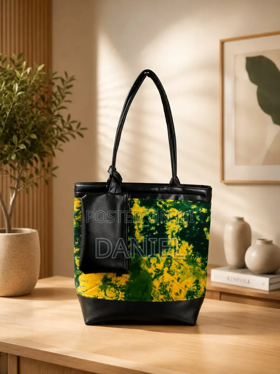 Spacious Handmade Tie Dye Women's Shoulder Tote Bag