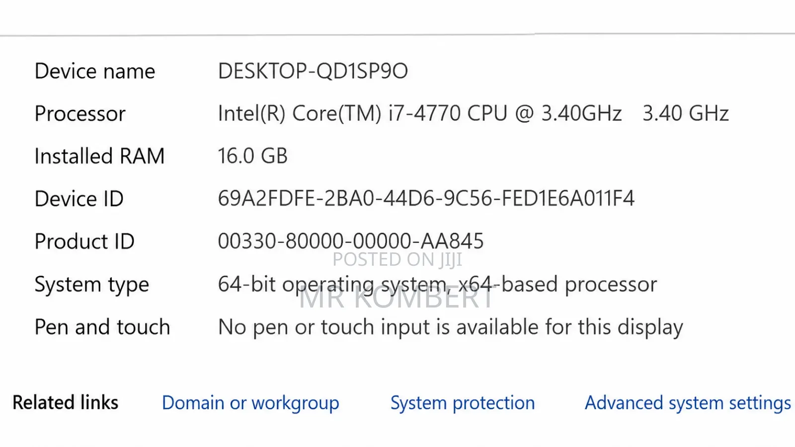 Desktop Computer 16GB Intel Core i7 HDD 512GB