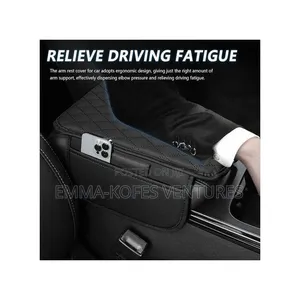 Universal Car Armrest Mat, Center Console Mat - Black
