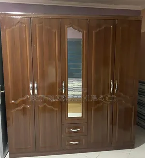 5 in 1 Brown Wardrobe With Mirror