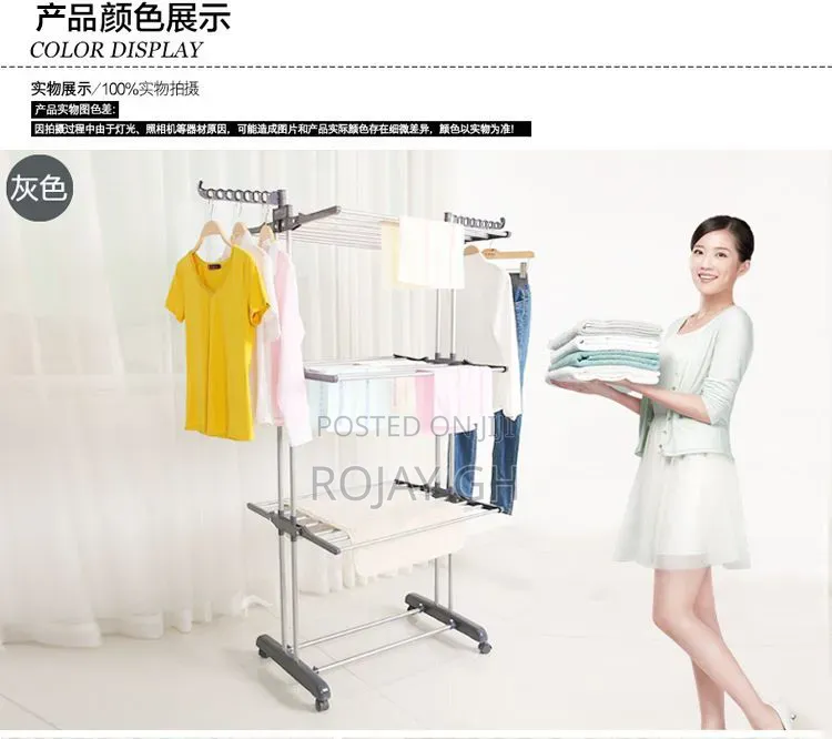 3-Tier Foldable Laundary Drying Rack - Black