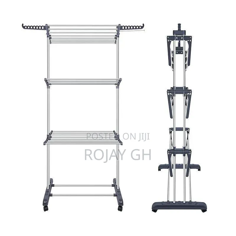 3-Tier Foldable Laundary Drying Rack - Black