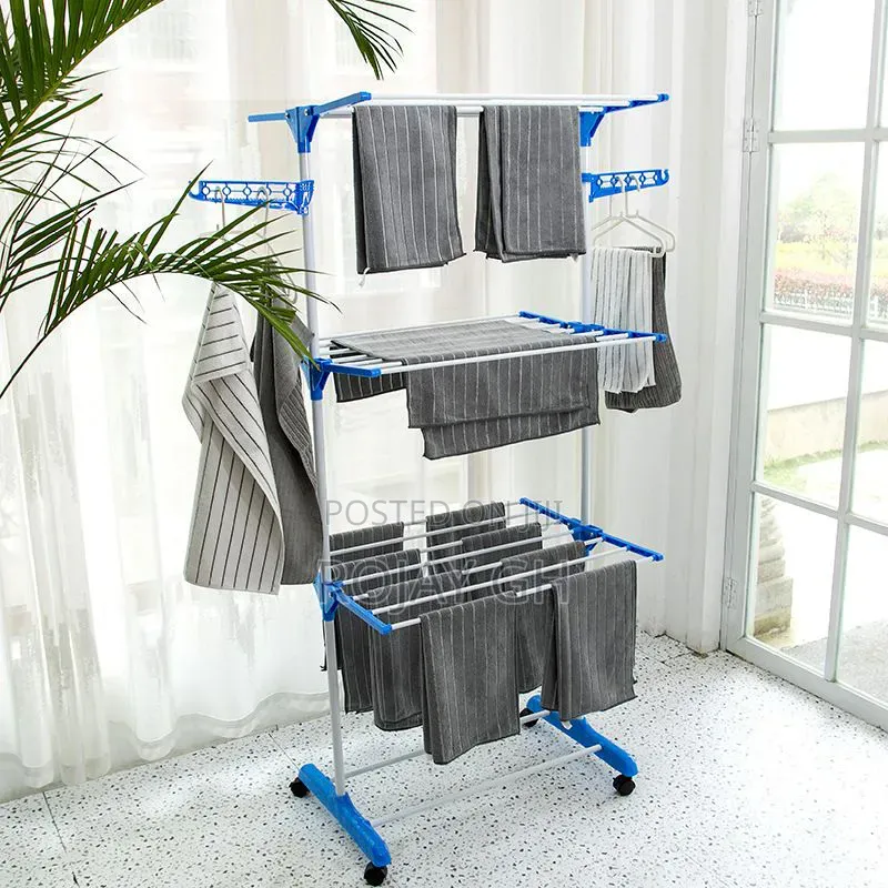 3-Tier Foldable Laundary Drying Rack - Blue