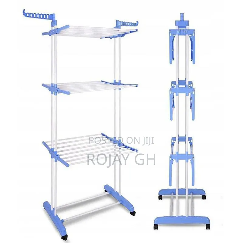 3-Tier Foldable Laundary Drying Rack - Blue