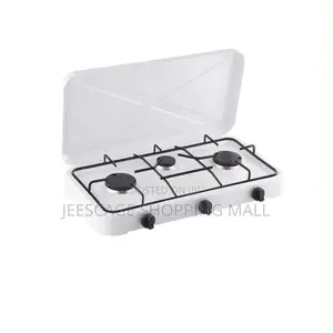 Portable 3-Burner Gas Stove With Lid