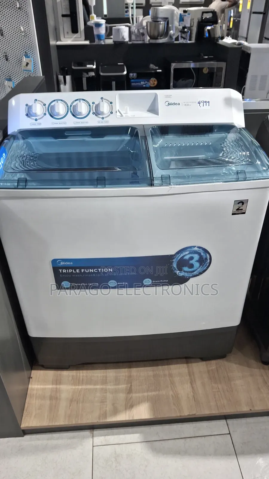 Midea Twin Tub Washing Machine Mt100w180/W
