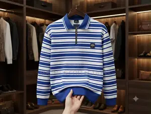 Proman Men's Striped Long-Sleeve Polo Shirt