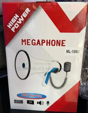 High Power Megaphone (Model Ml-109u) With a 100-Watt Megaphone