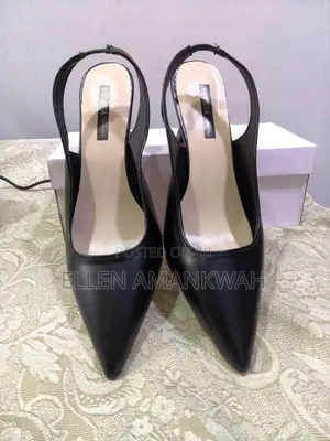Black Soft Leather Heels