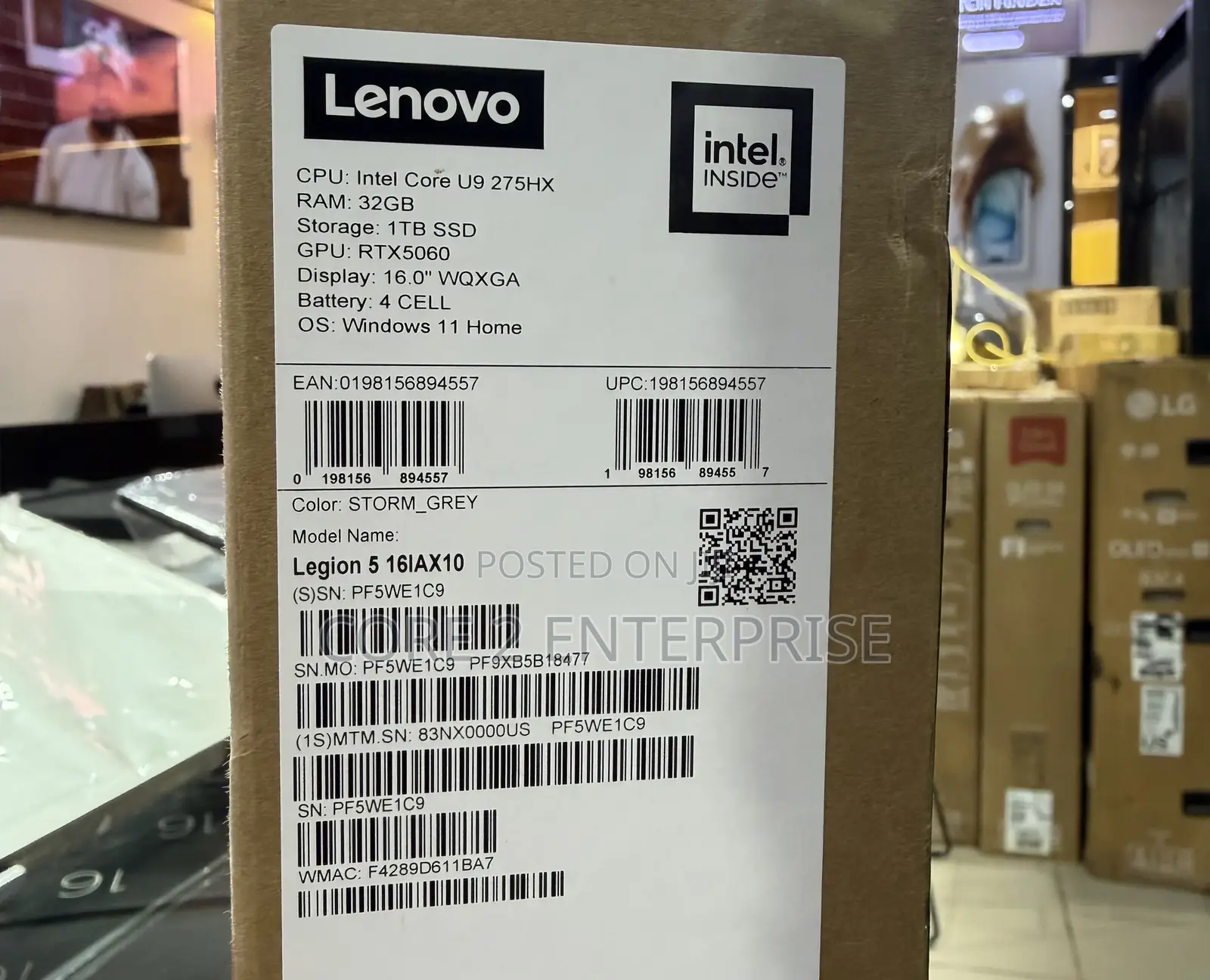New Laptop Lenovo Legion 5 32GB Intel Core Ultra 9 SSD 1T