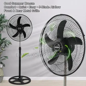 Hansen 18 Inch 3-Speed Low Noise Standing Fan - Black