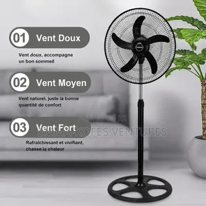 Hansen 18 Inch 3-Speed Low Noise Standing Fan - Black