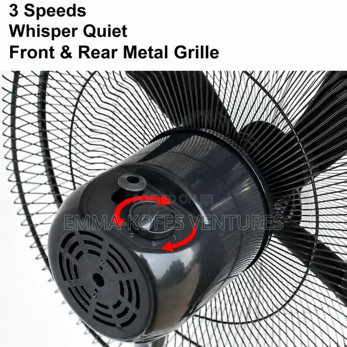 Hansen 18 Inch 3-Speed Low Noise Standing Fan - Black