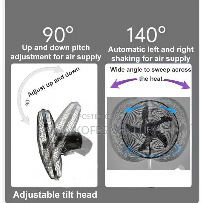 Hansen 18 Inch 3-Speed Low Noise Standing Fan - Black