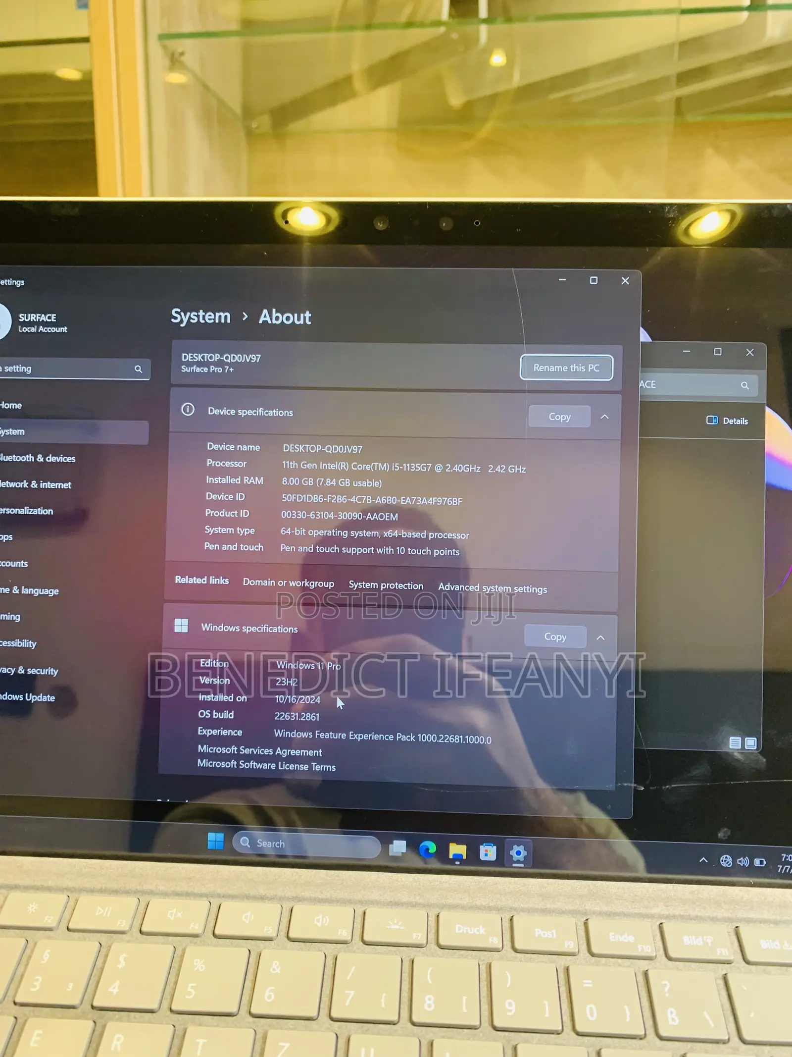 Laptop Microsoft Surface Pro 7+ 8GB Intel Core i5 SSD 256GB
