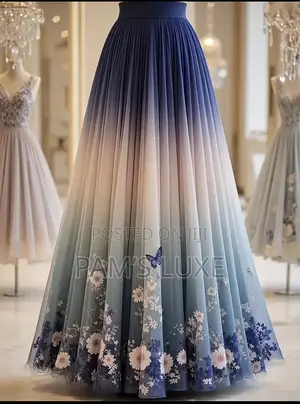 Graceful Bloom Ombré Maxi Skirt
