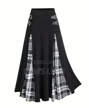 Plaid Elegance Flare Skirt