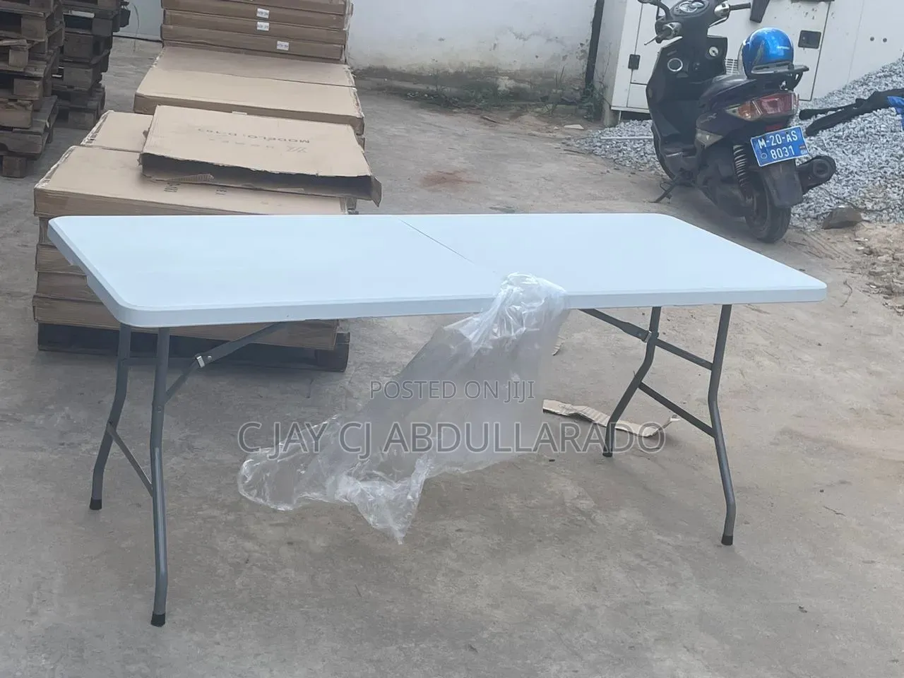 Big Folding Table With Metal Legs