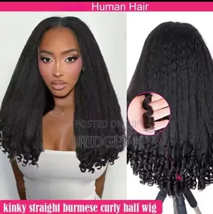 Kinky Straight 3 in 1 Flip Over / Half Wig in 20 Inches