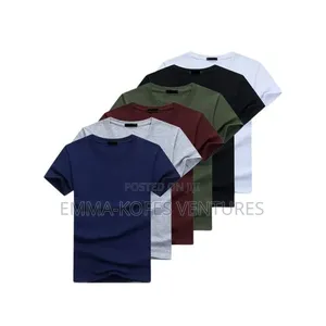 Casual Round Neck Short Sleeve T-Shirt - 6 Pieces - Multicolour