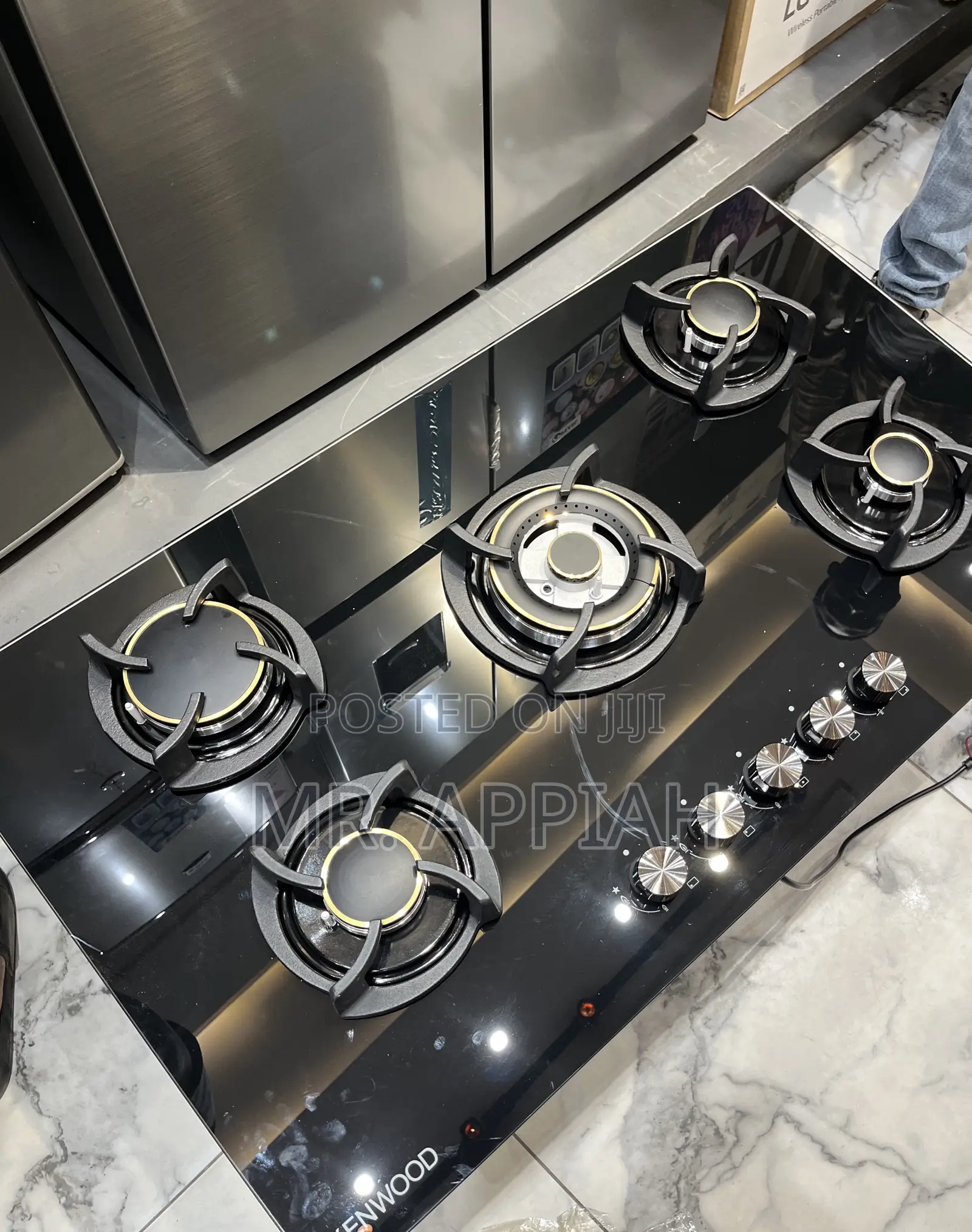 Get Premium Kenwood 90cm Tempered Glass 5 Gas Hob 