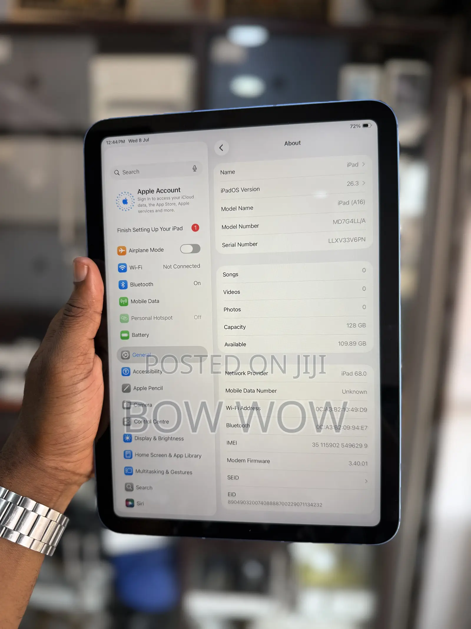 New Apple iPad (2025) 128 GB Blue