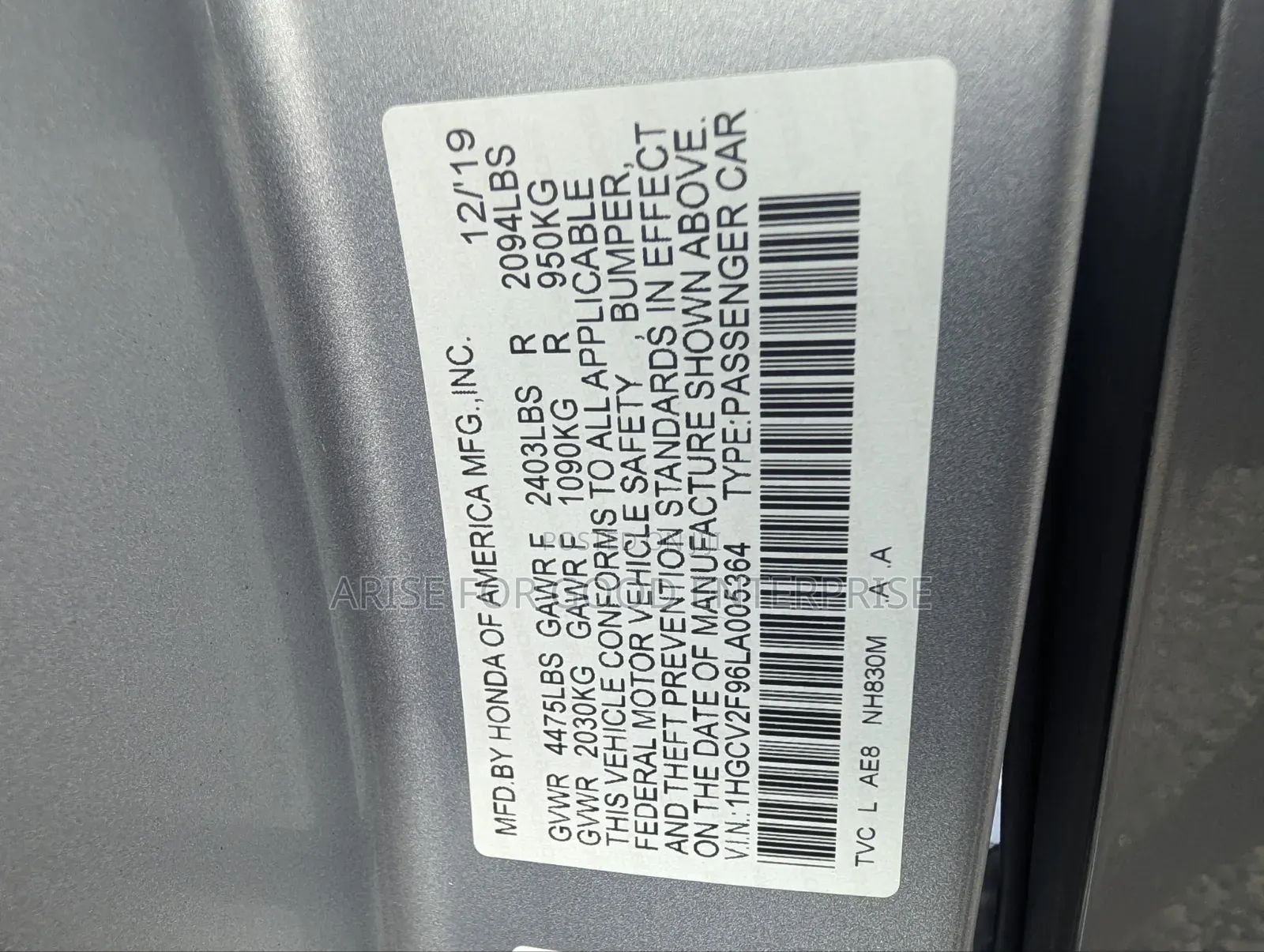 Honda Accord Touring 2.0T 2020 Silver