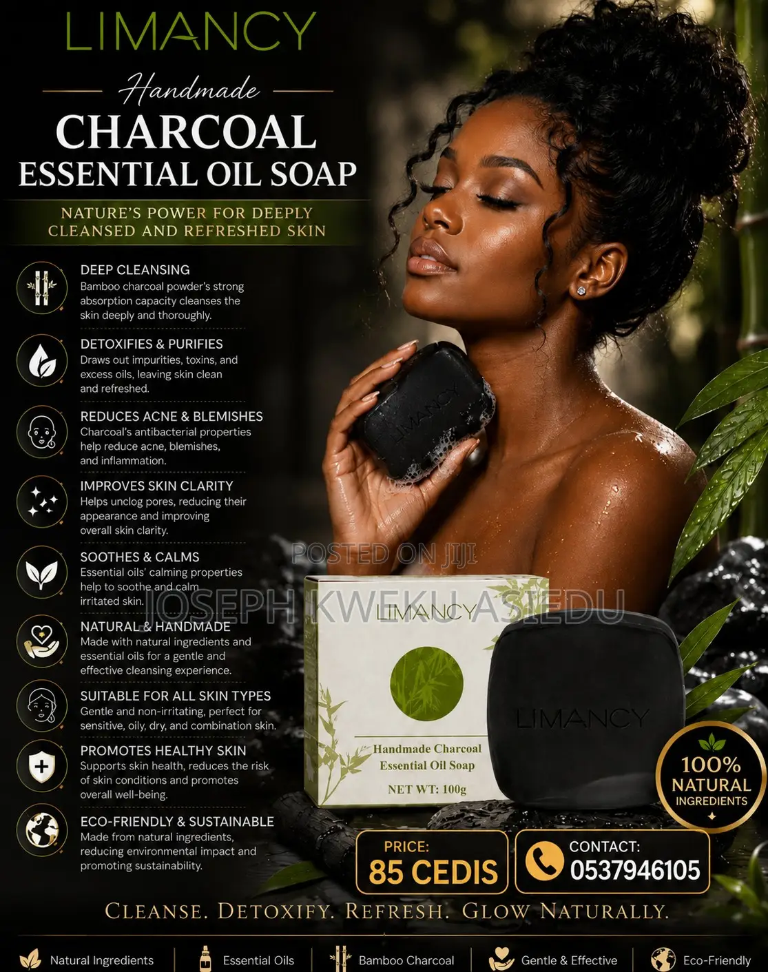 Limancy Handmade Charcoal Essential Oil Soap