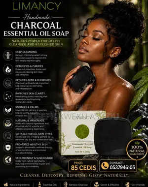 Limancy Handmade Charcoal Essential Oil Soap