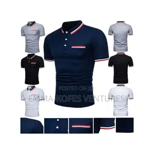 Men's Polo Shirt Embroidery T-Shirt Casual Office Can Stand Up Collar